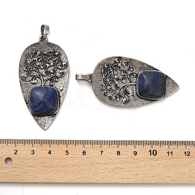 Natural Lapis Lazuli Square Big Pendants G-F763-07AS-06-1