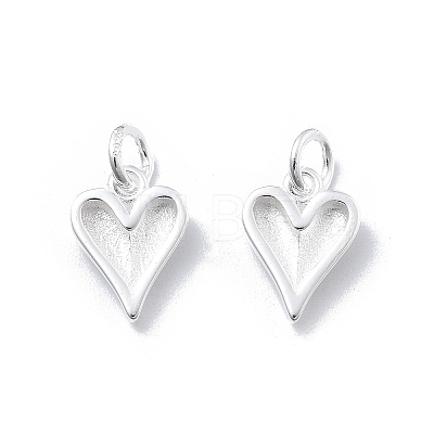 925 Sterling Silver Love Heart Charms STER-D302-10S-1