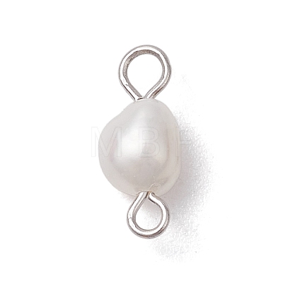 Natural Freshwater Pearl Potato Connector Charms PALLOY-JF03201-02-1