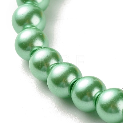 Heart Beads Stretch Bracelet for Girl Women BJEW-JB07184-1
