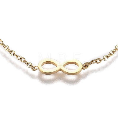 304 Stainless Steel Infinity Link Bracelets STAS-A049-10G-1