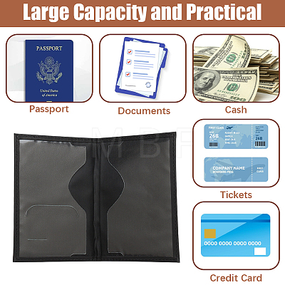 2Pcs 2 Colors PU Leather Passport Cover OFST-CL0001-10B-1