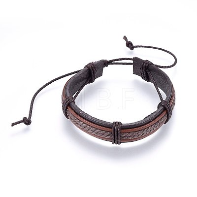 Leather Cord Bracelets BJEW-F347-09-1