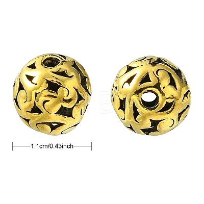 Tibetan Style Hollow Alloy Beads TIBEB-YW0001-11G-1