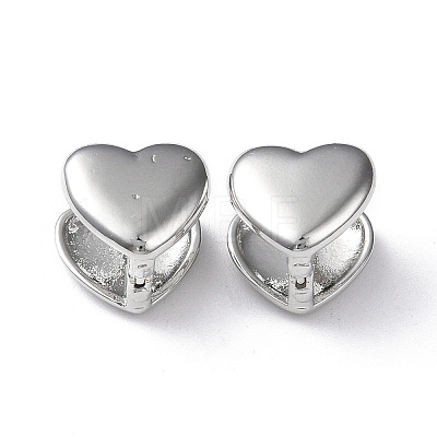 Rack Plating Brass Heart Hoop Earrings for Women EJEW-M215-04P-1