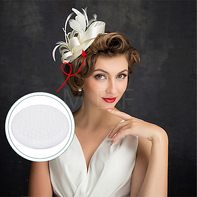 Linen Cloth Mini Hat Fascinator Base AJEW-WH0472-72B-1