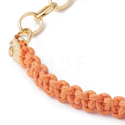 Waxed Cotton Cords Braided Link Bracelets BJEW-JB09963-04-1