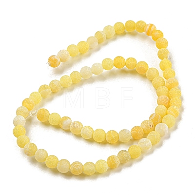 Natural Crackle Agate Beads Strands G-G055-6mm-6-1