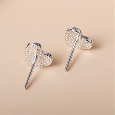 Heart Enamel Stud Earrings for Girl Women EJEW-BB46109-A-1