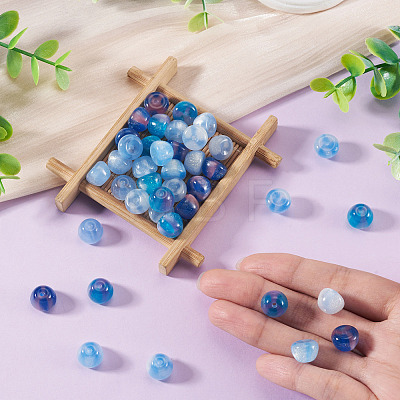 50Pcs 5 Colors Resin UV Reactive Beads RESI-TA0005-70-1