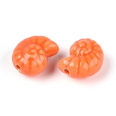 Glazed Porcelain Beads PORC-I028-02E-01-1