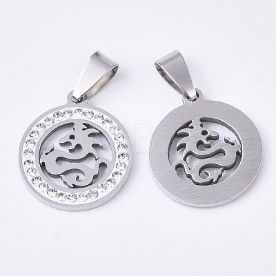 201 Stainless Steel Filigree Pendants STAS-N089-44P-1