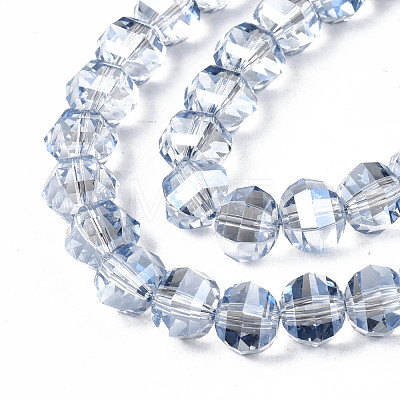 Electroplate Transparent Glass Beads Strands EGLA-N002-30-F01-1
