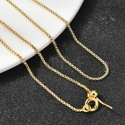 1.2MM Brass Box Chain Asjustable Slider Necklaces NJEW-C116-01G-1