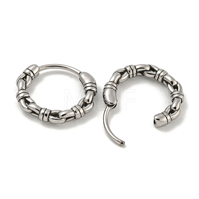 316 Surgical Stainless Steel Hoop Earrings EJEW-D096-19H-AS-1