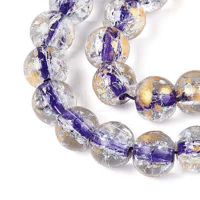 Crackle Transparent Glass Beads Strands GLAA-N030-8mm-01C-1