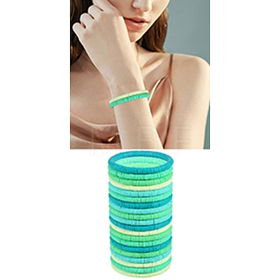 20Pcs 5 Colors Polymer Clay Heishi Surfer Stretch Bracelets Set BJEW-SW00132-1