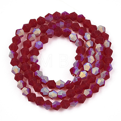 Imitate Austrian Crystal Bicone Frosted Glass Beads Strands EGLA-A039-T3mm-MB27-1