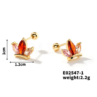 Exquisite Brass Cartilage Earrings with Zirconia IF4519-3-1