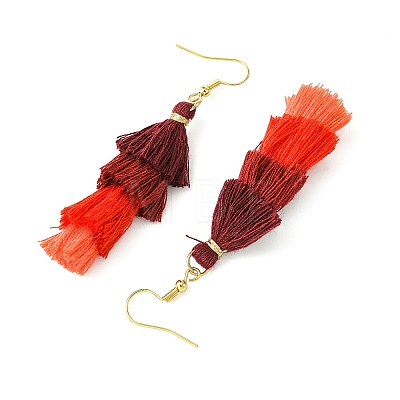 Colorful Tassel Pendants Dangle Earrings for Women EJEW-JE06108-1