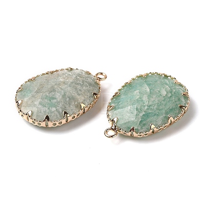 Natural Amazonite Faceted Pendants G-Q169-01G-02-1