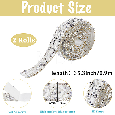 Resin Rhinestone Crystals Beaded Trim LS-DIY-WH20050-05C-1