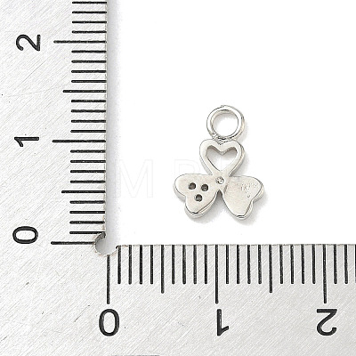 Brass Micro Pave Clear Cubic Zirconia Charms KK-H528-06A-P-1