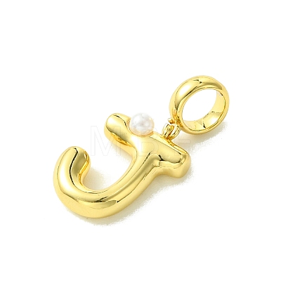 Rack Plating Brass with ABS Plastic Pearl European Dangle Charms KK-G501-02J-G-1