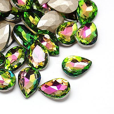 Glass Pointed Back Rhinestone Cabochons RGLA-A008-13x18mm-M-1