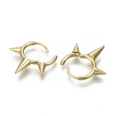 Brass Huggie Hoop Earrings EJEW-S201-212G-NF-1