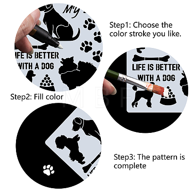 PET Plastic Hollow Out Drawing Painting Stencils Templates DIY-WH0244-241-1