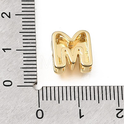 Brass Micro Pave Clear Cubic Zirconia Initial Spacer Bars KK-E802-34G-M-1