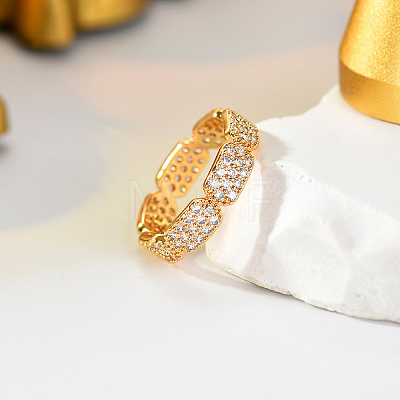 Brass Micro Pave Cubic Zirconia Finger Rings for Women SB1498-7-1