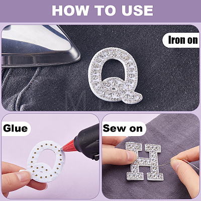 Gorgecraft Alphabet Resin Rhinestone Patches DIY-GF0009-18A-1