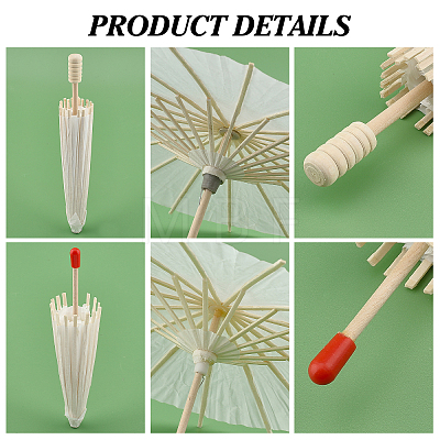 CHGCRAFT 14Pcs 3 Styles DIY Blank Craft Paper Umbrella DIY-CA0003-55-1