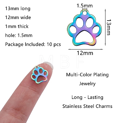 201 Stainless Steel Pet Charms STAS-SZ0001-71-1