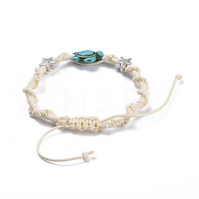 Adjustable Eco-Friendly Korean Waxed Polyester Cord Braided Bead Bracelets BJEW-JB04424-02-1