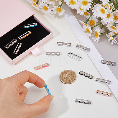 15Pcs 3 Colors Alloy Wave Watch Band Charms for Watch Loops Accesssories FIND-FH0017-65-1