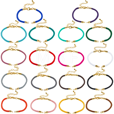 18Pcs 18 Colors Nylon Cords Bracelet Makings Fit for Connector Charms MAK-SC0001-25-1