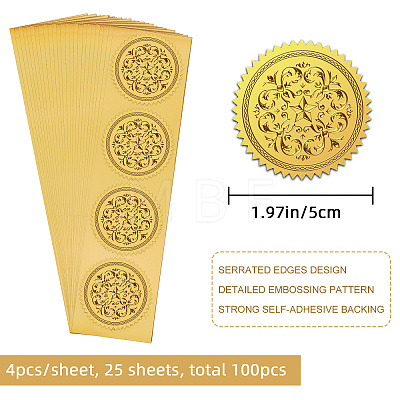 Self Adhesive Gold Foil Embossed Stickers DIY-WH0211-347-1