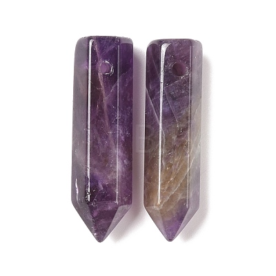 Natural Amethyst Pointed Pendants G-D460-01O-1