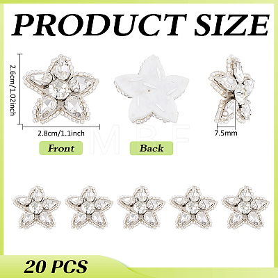 20Pcs Star Rhinestone Cloth Patches DIY-FG0010-20-1