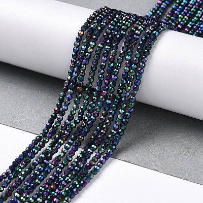 Electroplate Glass Beads Strands GLAA-H021-01A-FP11-1