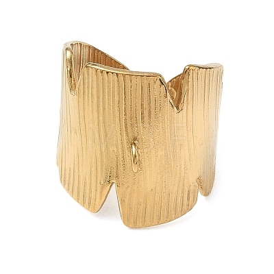 Textured Bark 304 Stainless Steel Cuff Rings Components SA-CBA45D5-12G-1