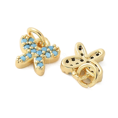 Brass Micro Pave Cubic Zirconia Charms KK-U056-42G-1