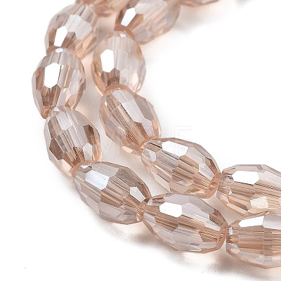 Transparent Electroplate Glass Beads Strands EGLA-A037-T6x8mm-B04-1