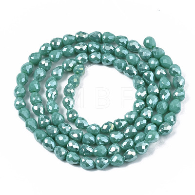 Opaque Glass Beads Strands EGLA-T008-16F-1