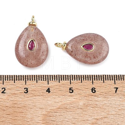 Natural Strawberry Quartz Pendants KK-C251-01A-03-1