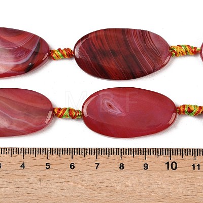 Natural Banded Agate Beads Strands G-F825-H01-01-1