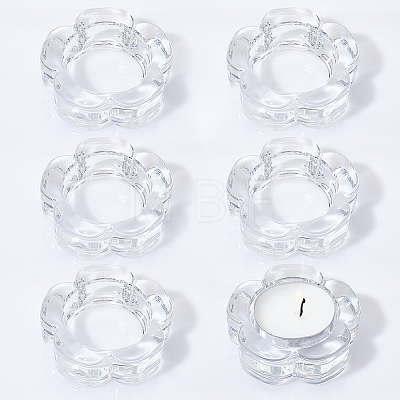 AHADEMAKER 4Pcs Glass Candle Holder AJEW-GA0005-48-1